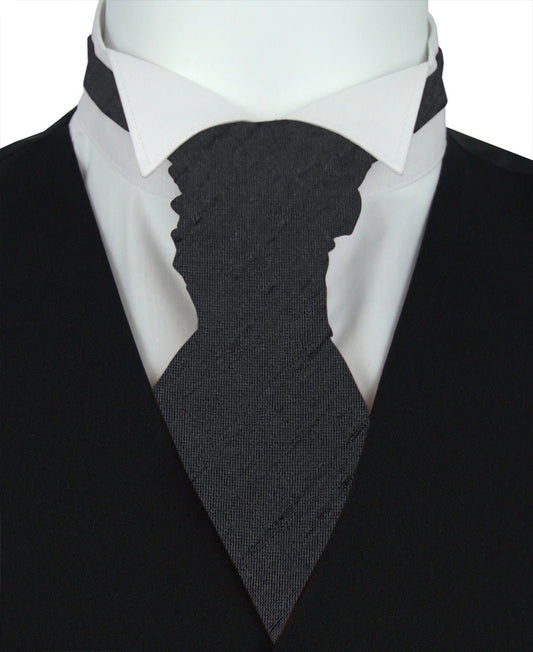 Black Shantung Boys Wedding Cravat - Childrenswear - - Swagger & Swoon