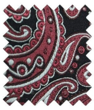 Black & Wine Paisley Silk Wedding Swatch - Swatch - - Swagger & Swoon