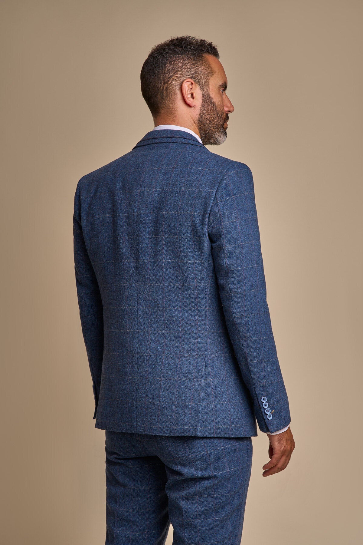 Carnegi Navy Tweed Suit Swatch - Swatch - - Swagger & Swoon