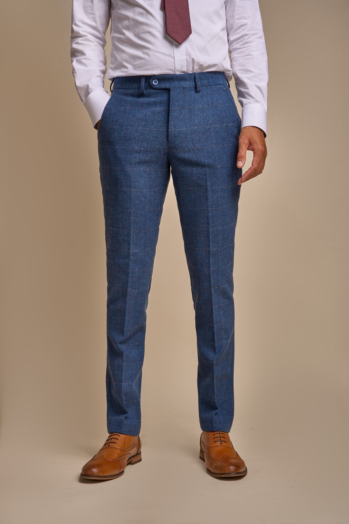 Carnegi Navy Tweed Trousers - Trousers - 28R - Swagger & Swoon