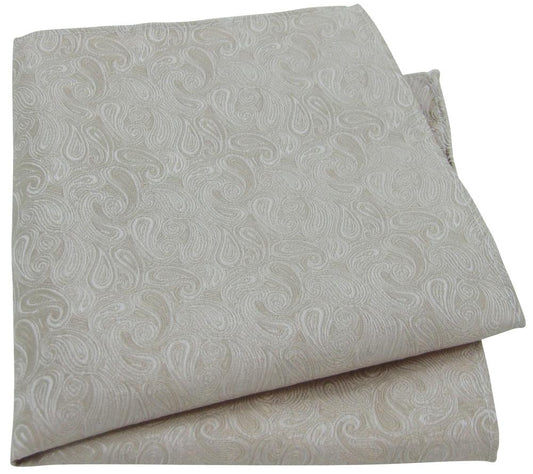 Champagne Paisley Pocket Square - Wedding Pocket Square - - Swagger & Swoon