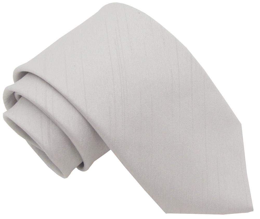 CLEARANCE - Silver Shantung Skinny Tie - Clearance