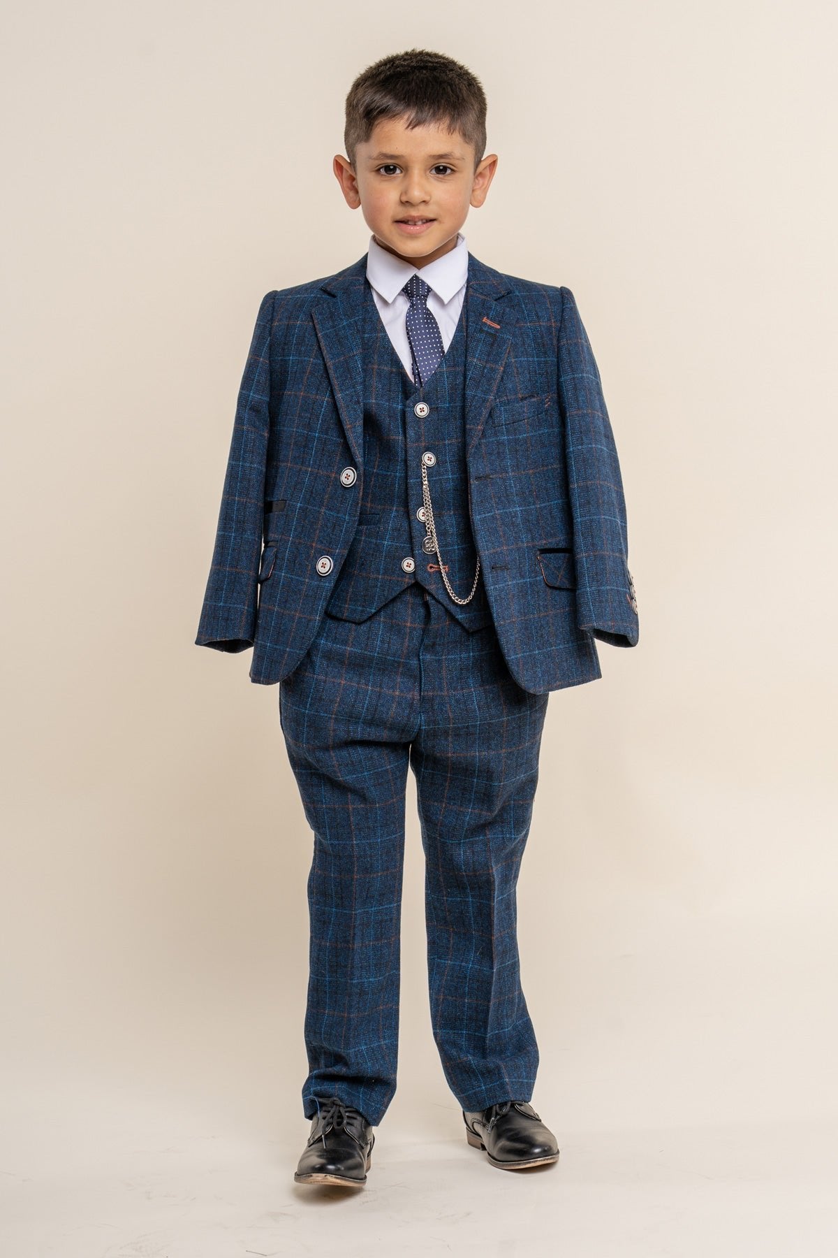 Cody Blue Check Boys 3 Piece Wedding Suit - Childrenswear - 1 - Swagger & Swoon