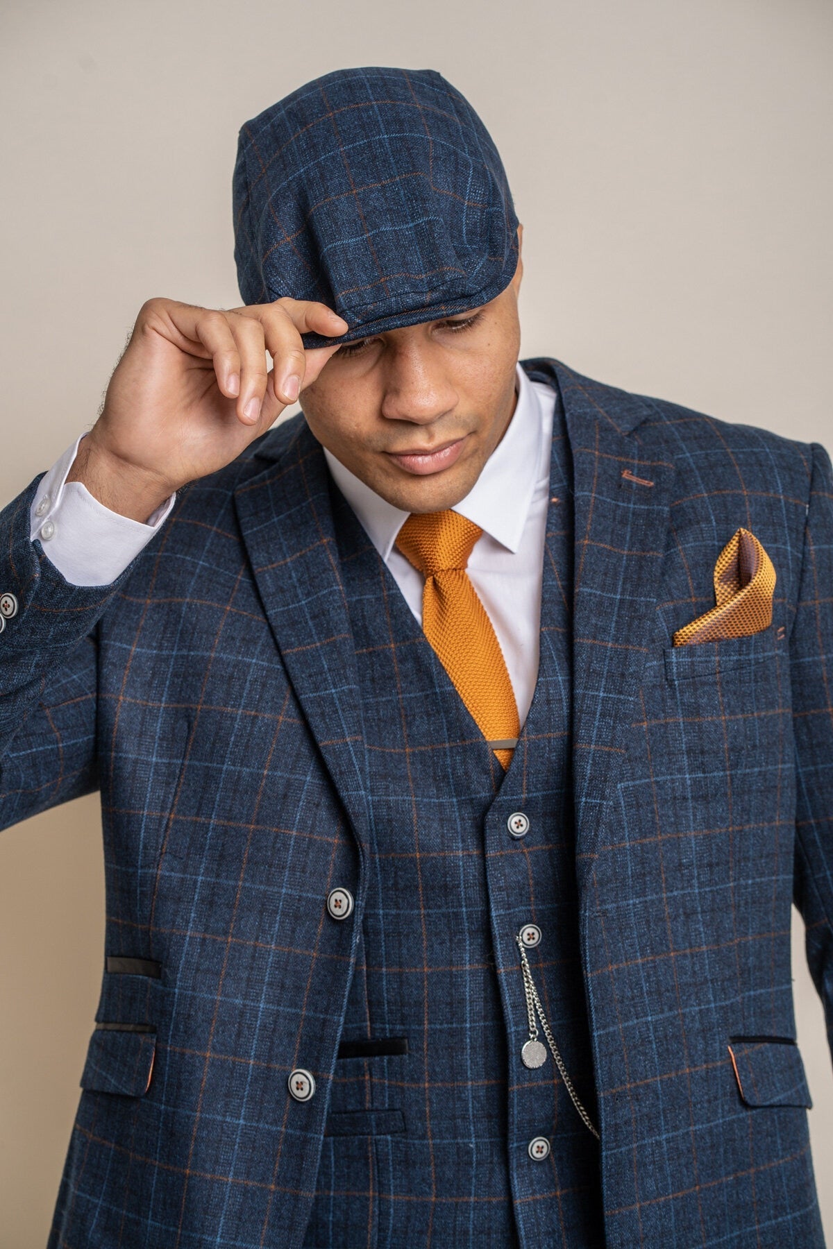 Cody Blue Check Suit Swatch - Swatch - - Swagger & Swoon