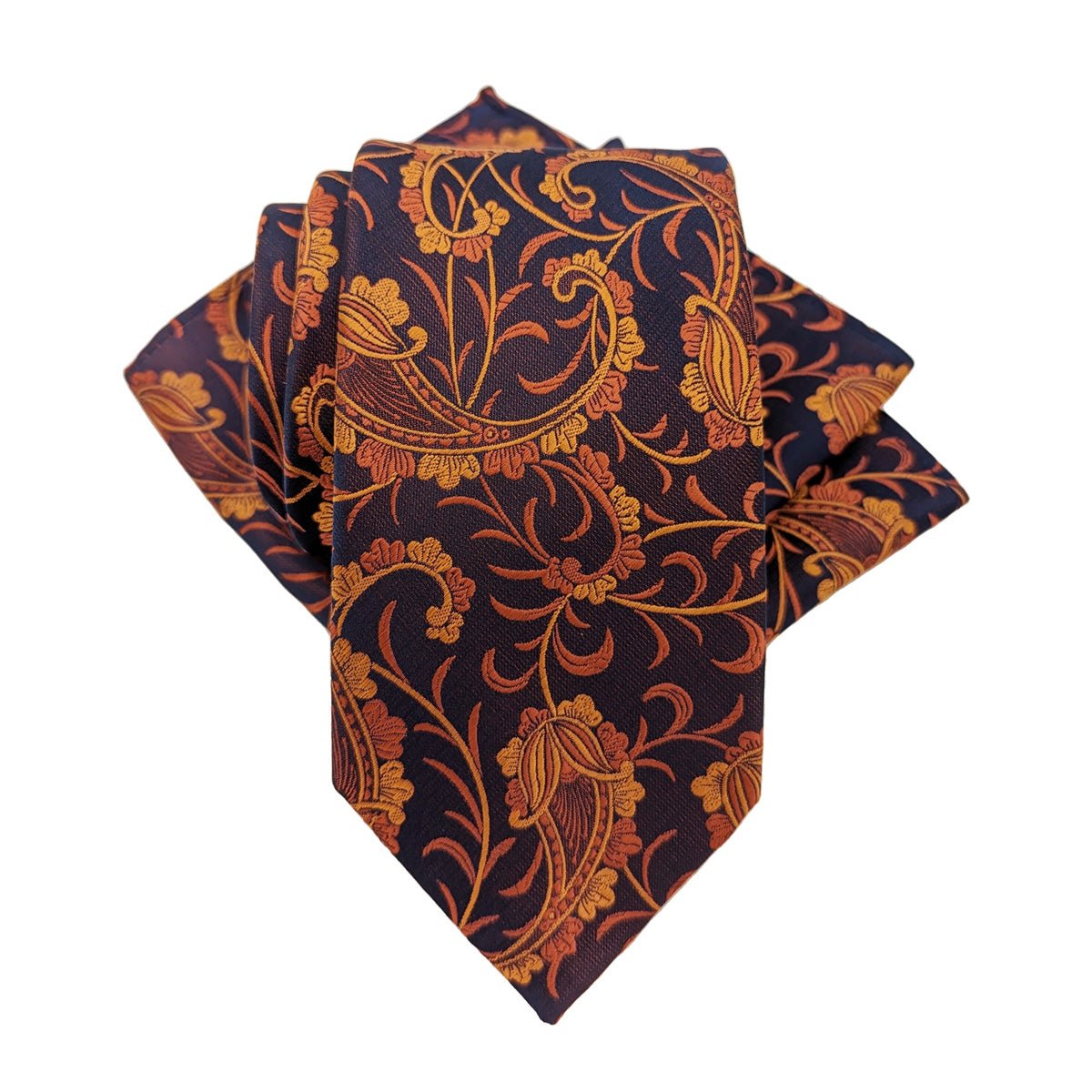 Copper Vintage Paisley Pocket Square - Wedding Pocket Square - - Swagger & Swoon