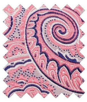 Coral Paisley Silk Wedding Swatch - Swatch - - Swagger & Swoon