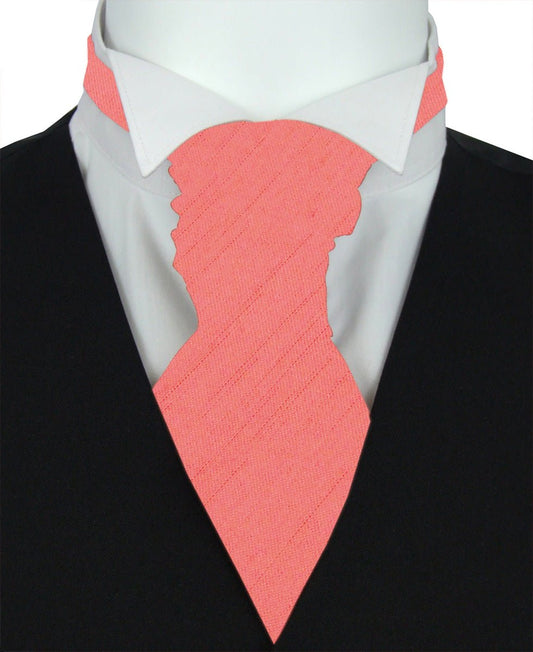 Coral Shantung Wedding Cravat - Wedding Cravat - Pre-Tied - Swagger & Swoon