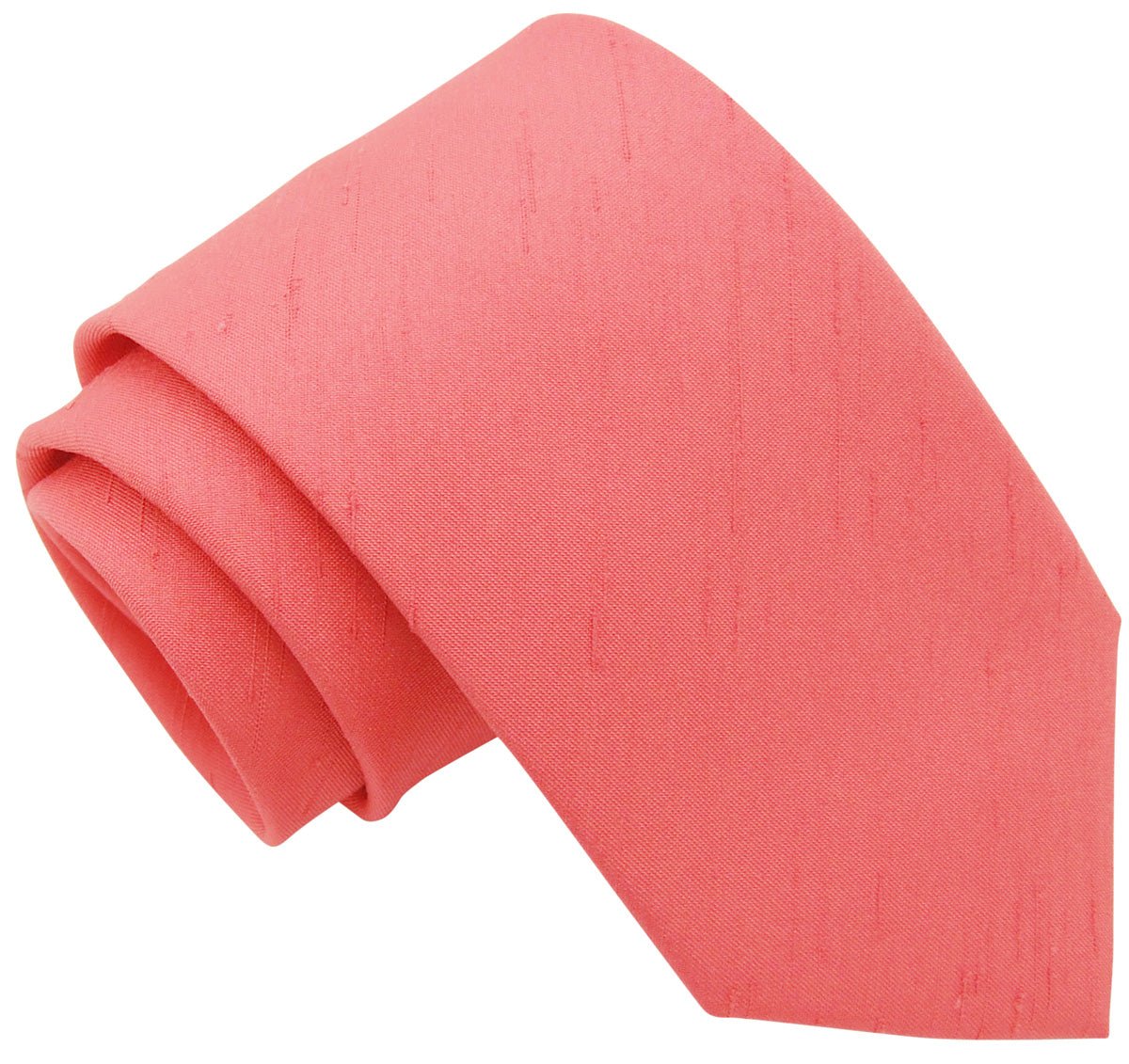Coral Shantung Wedding Ties - Wedding Tie - Regular - Swagger & Swoon