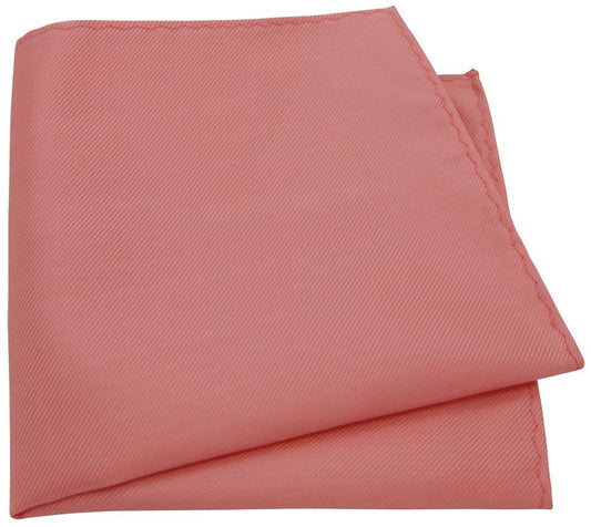 Coral Twill Pocket Square - Wedding Pocket Square - - Swagger & Swoon