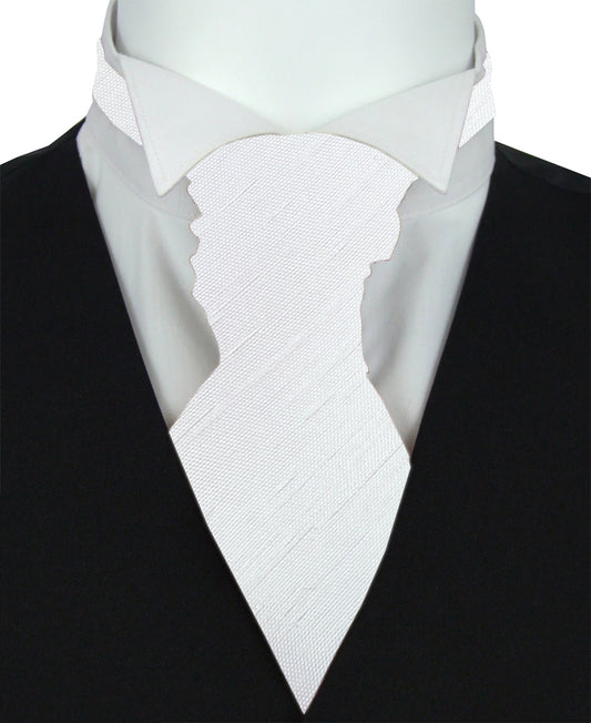 White Shantung Wedding Cravat