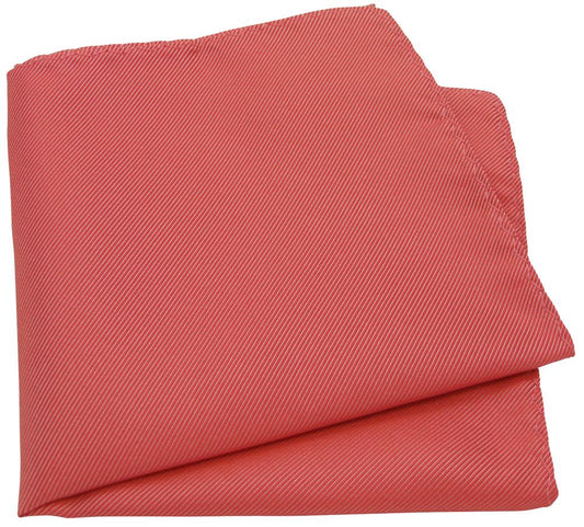 Dark Coral Twill Pocket Square - Wedding Pocket Square - - Swagger & Swoon