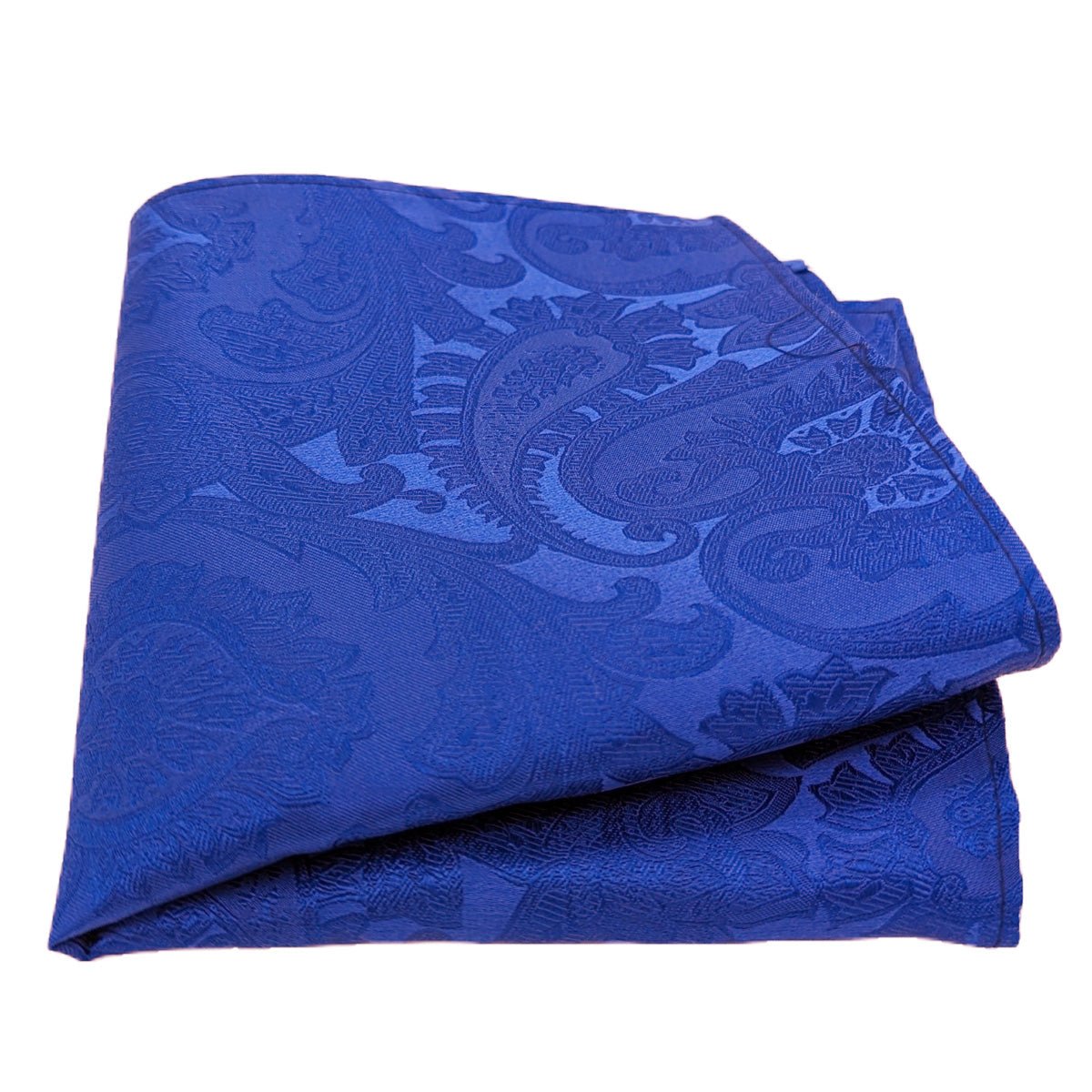 Electric Blue Paisley Silk Pocket Square - Wedding Pocket Square - - Swagger & Swoon