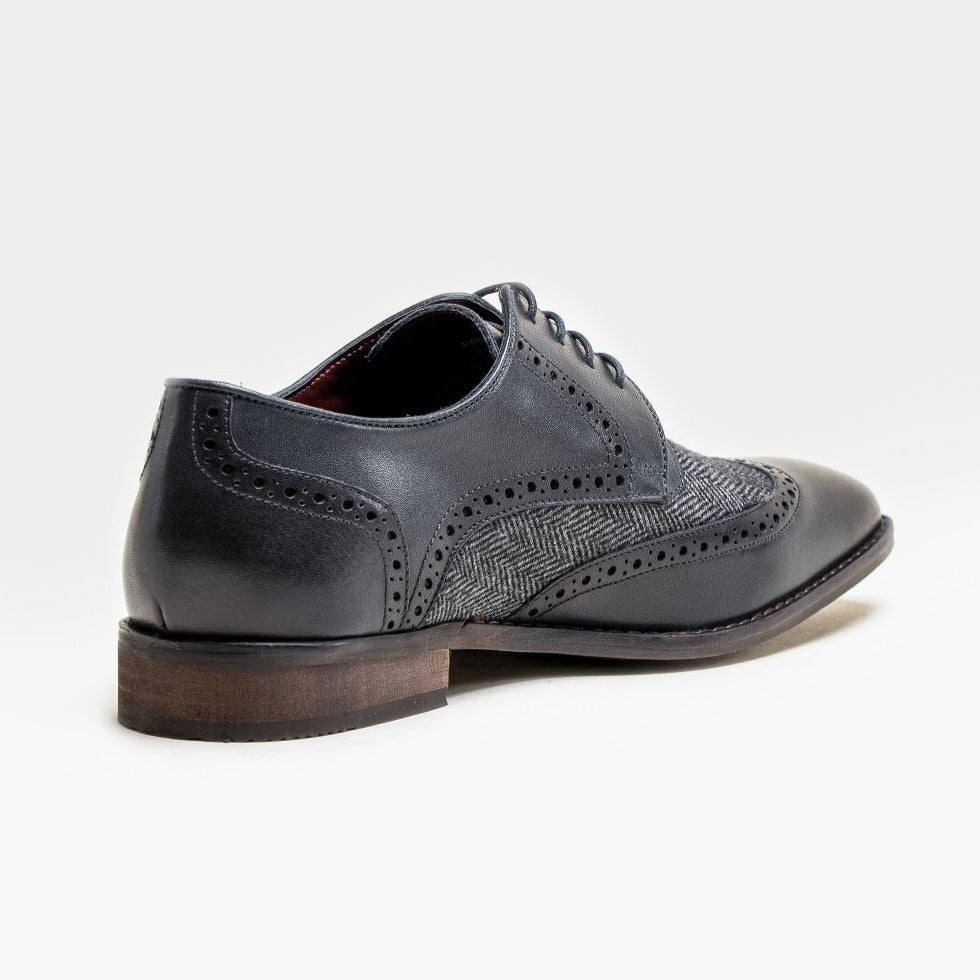 Faro Navy Tweed Shoes - Shoes - - THREADPEPPER