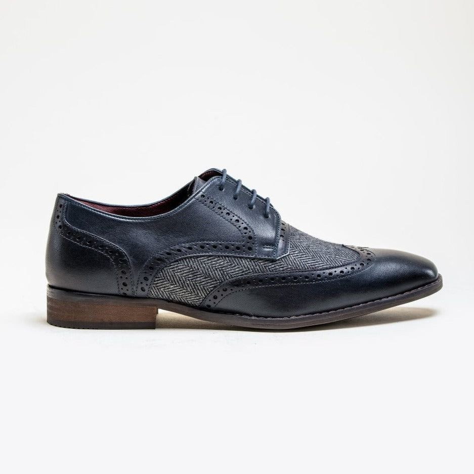Faro Navy Tweed Shoes - Shoes - 7 - THREADPEPPER
