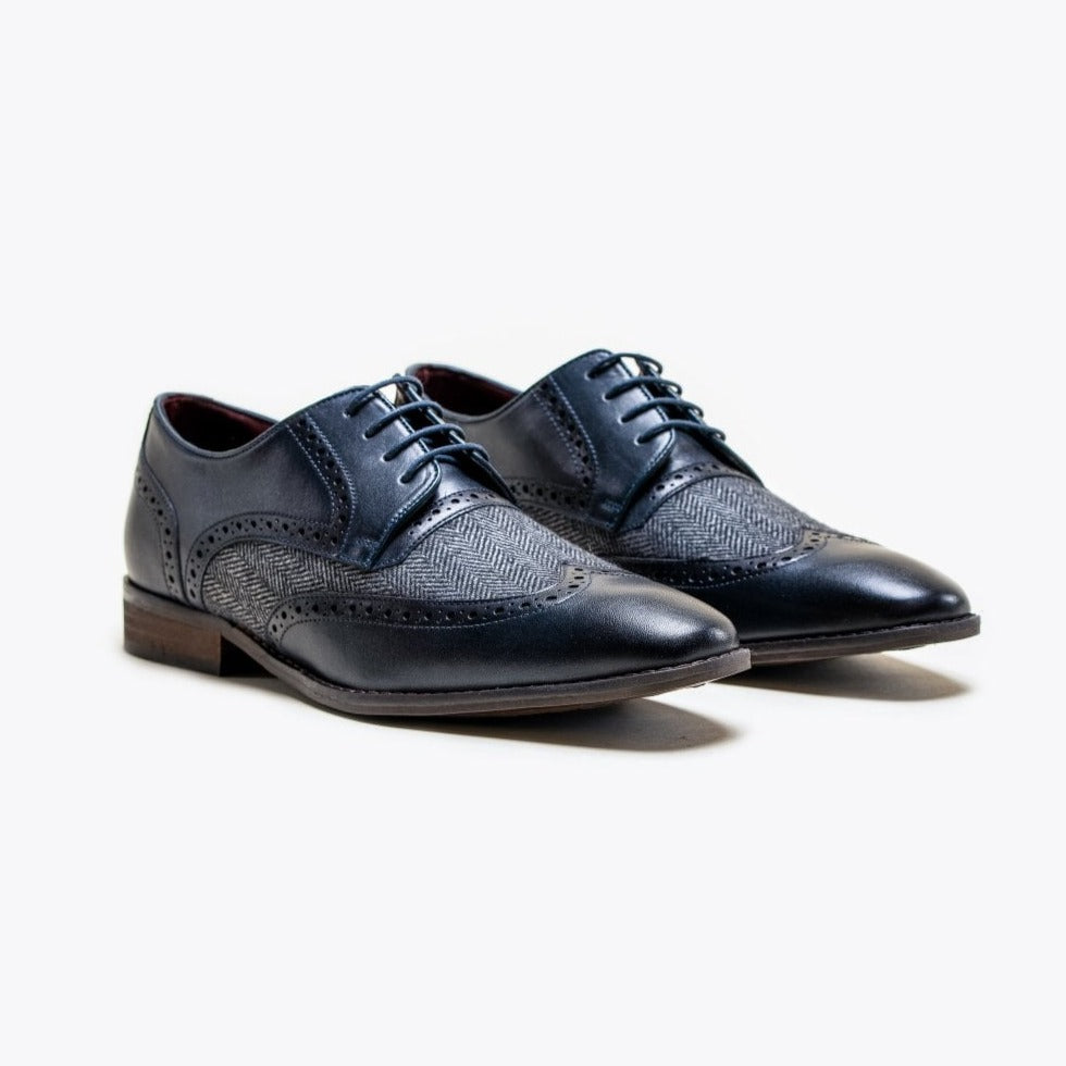 Faro Navy Tweed Shoes - Shoes - - THREADPEPPER