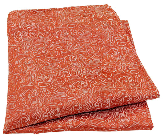 Orange Paisley Pocket Square