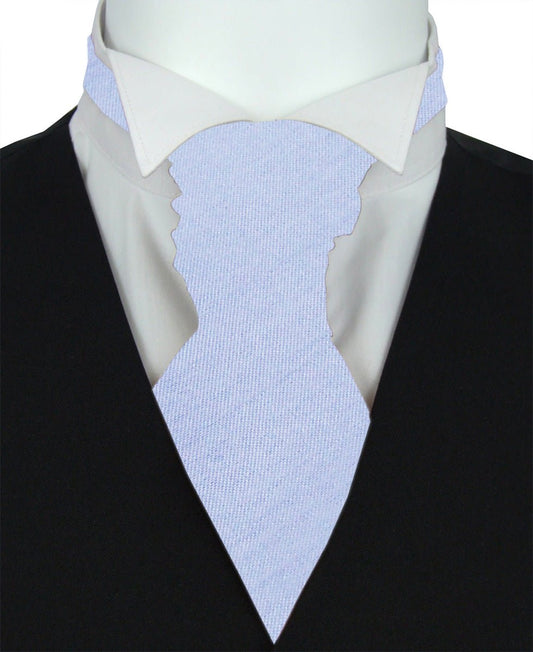 Ice Blue Shantung Wedding Cravat - Wedding Cravat - Pre-Tied - Swagger & Swoon