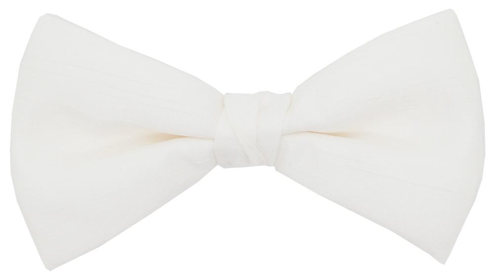Ivory Lace Shantung Bow Tie - Wedding