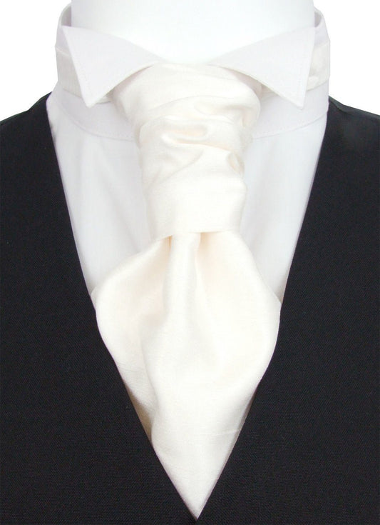 Ivory Lace Shantung Boys Wedding Cravat - Childrenswear - - Swagger & Swoon