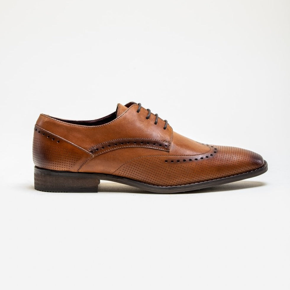 Lisbon Tan Brogue Shoes - Shoes - 7 - THREADPEPPER