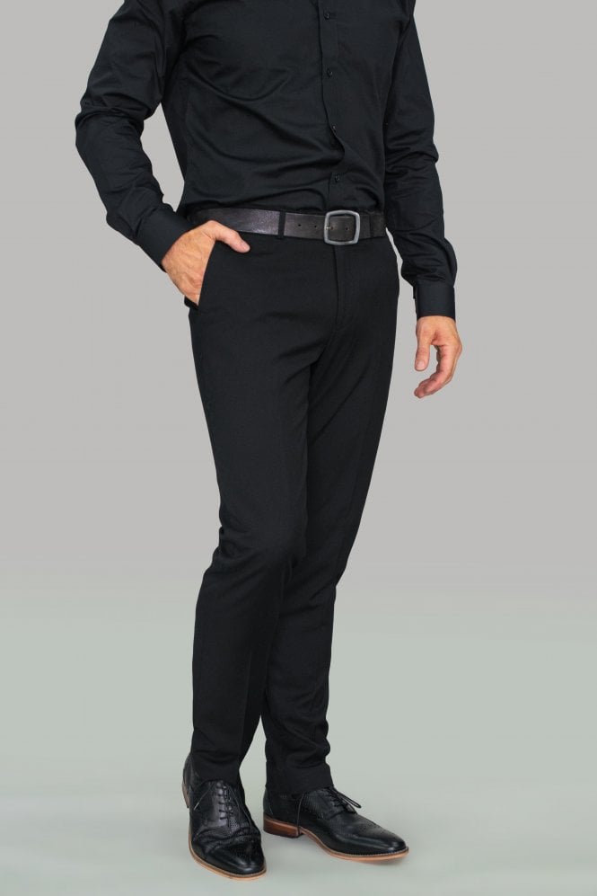 Marco Black Trousers - Trousers - 34R - THREADPEPPER