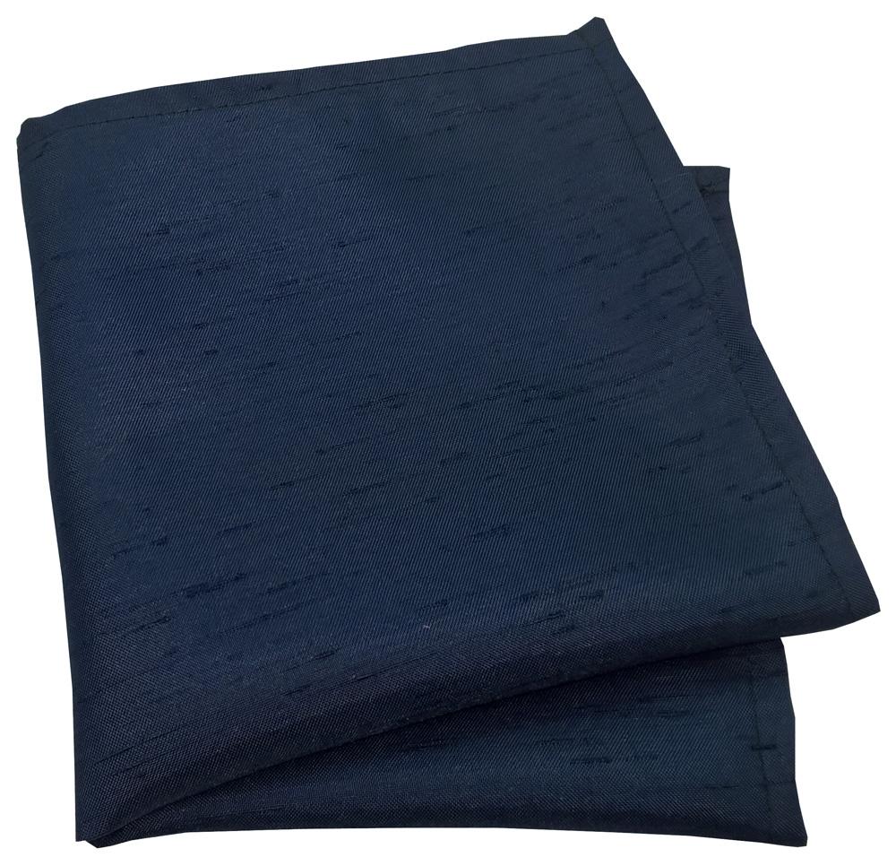 Navy Shantung Pocket Square - Wedding