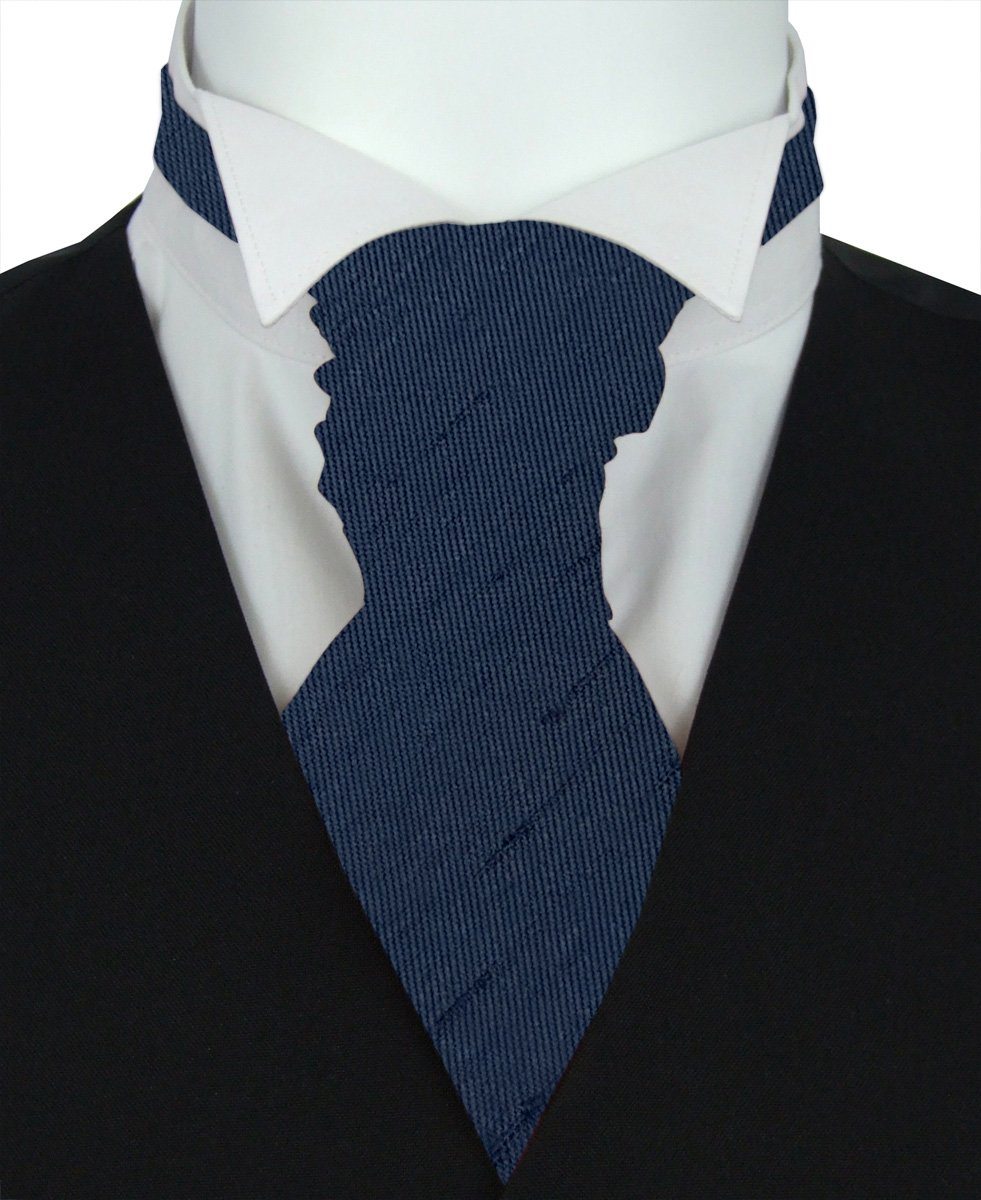 Navy Shantung Pre-Tied Boys Wedding Cravat - Wedding