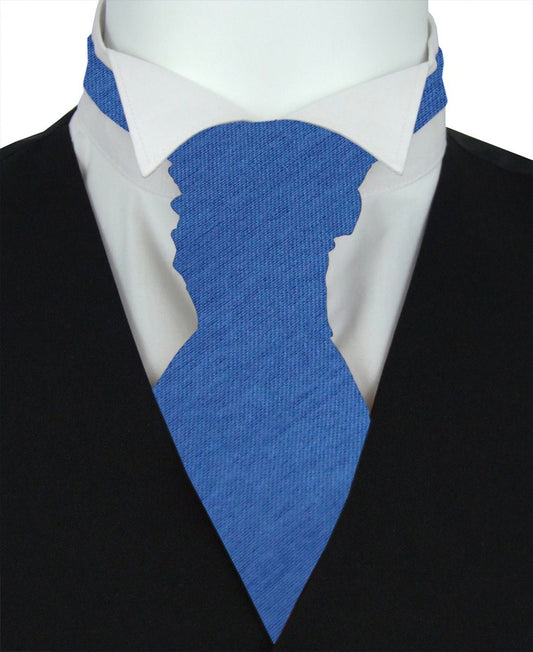 Ocean Blue Shantung Boys Pre-Tied Wedding Cravat - Childrenswear