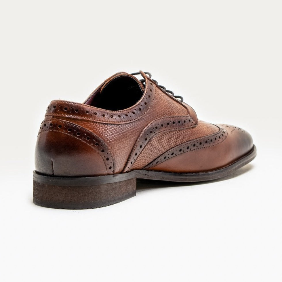 Orleans Brown Brogue Shoes - Shoes - - THREADPEPPER