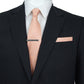 Peach Shantung Pocket Square - Wedding
