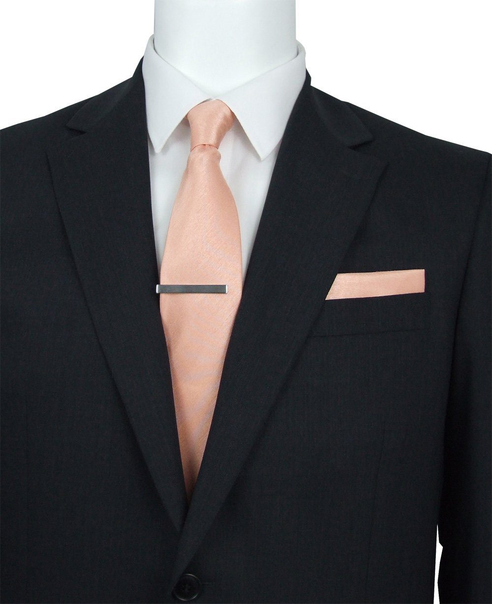 peach color shirt with black suit