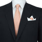 Peach Shantung Pocket Square - Wedding