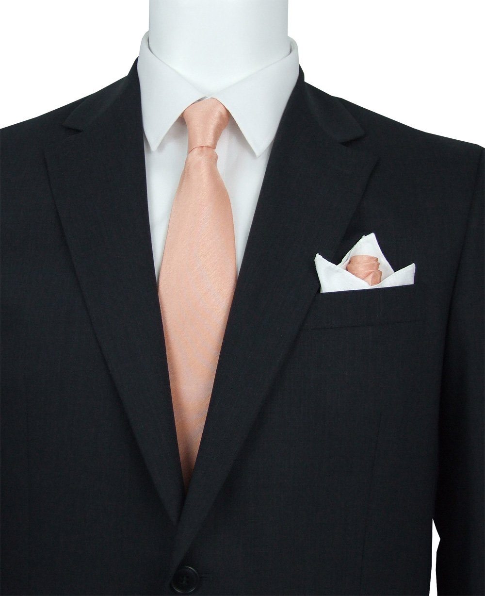 Peach Shantung Pocket Square - Wedding