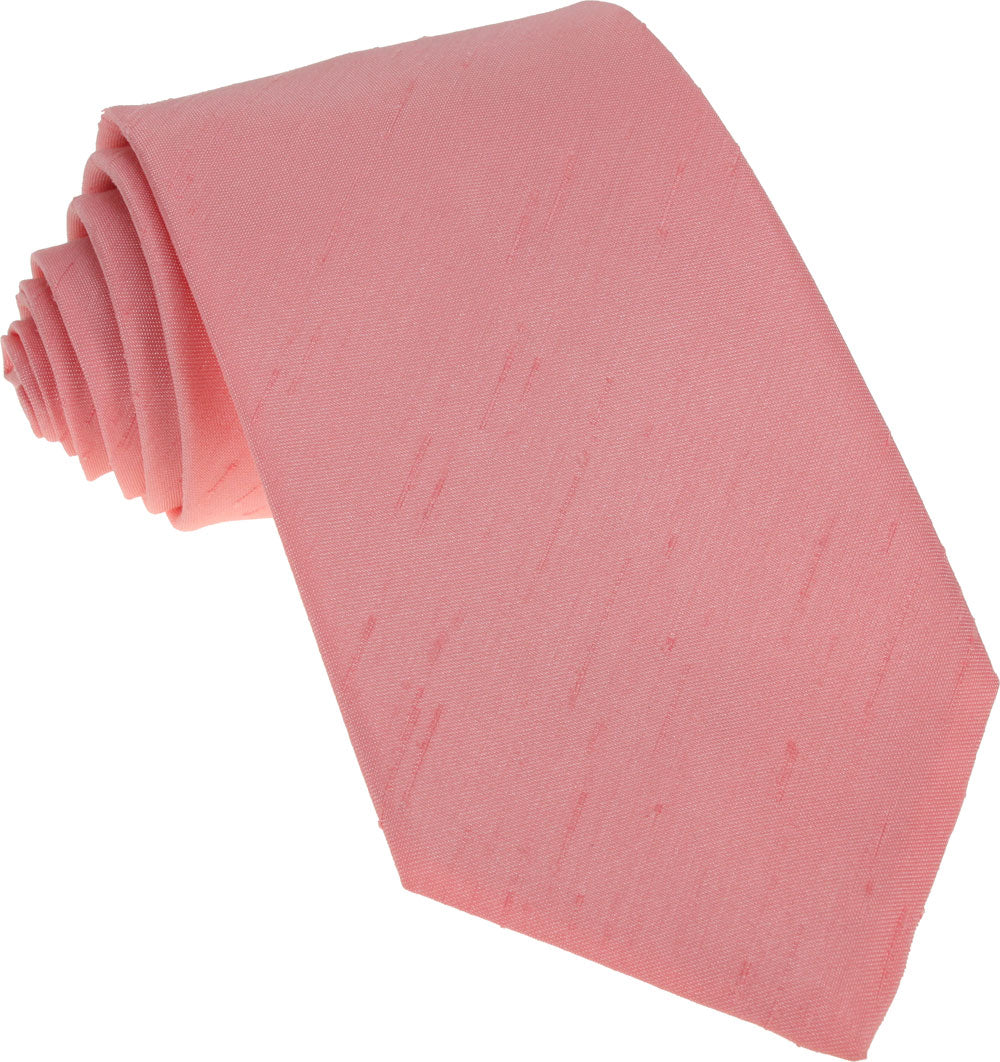 CLEARANCE - Light Coral Shantung Boys Tie