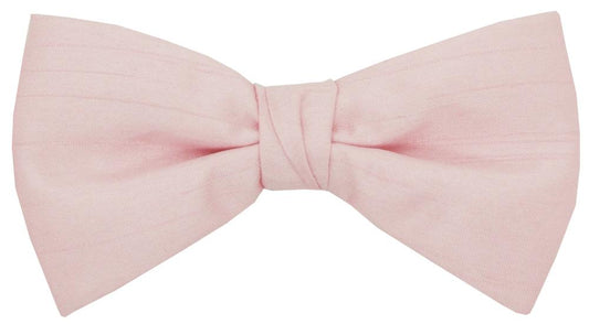 Rose Quartz Shantung Bow Tie - Wedding