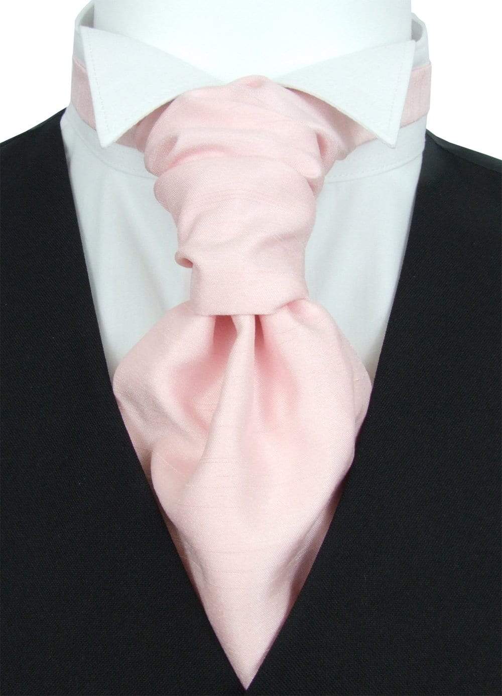 Rose Quartz Shantung Boys Pre-Tied Wedding Cravat - Childrenswear