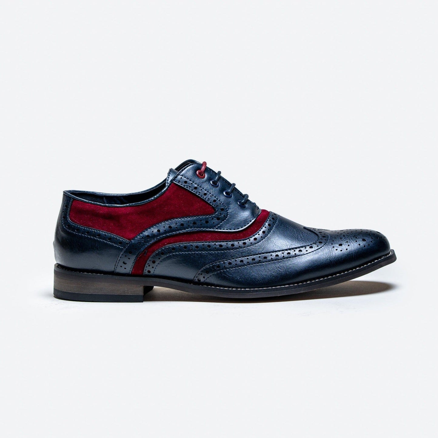 Russel Navy & Red Brogue Shoes - Shoes - 7 - THREADPEPPER