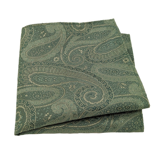 Sage Paisley Swirls Pocket Square - Wedding Pocket Square - - Swagger & Swoon