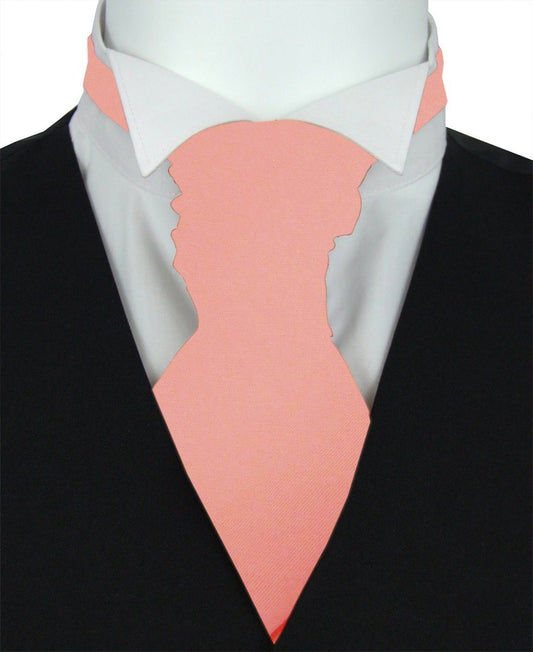 Salmon Peach Pre-Tied Wedding Cravat - Wedding