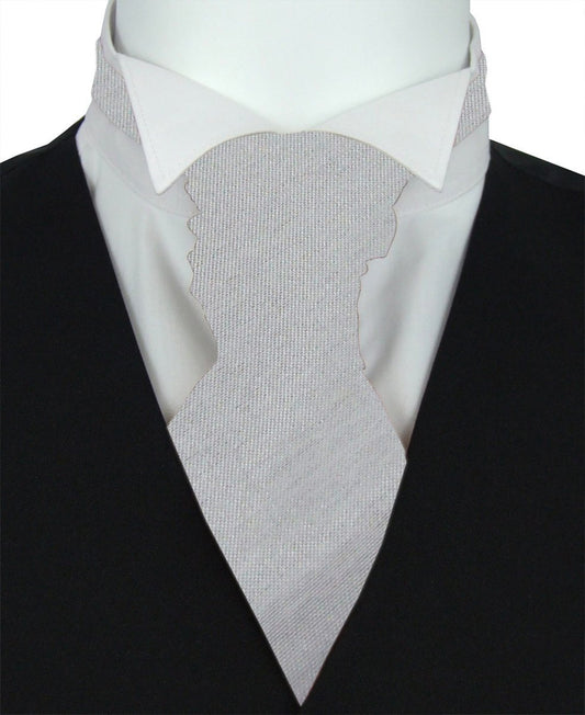 Silver Moon Shantung Boys Pre-Tied Wedding Cravat - Wedding