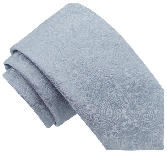 Silver Paisley Wedding Tie - Wedding