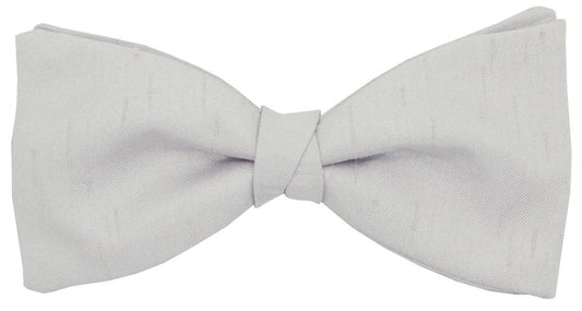 Silver Shantung Bow Tie - Wedding