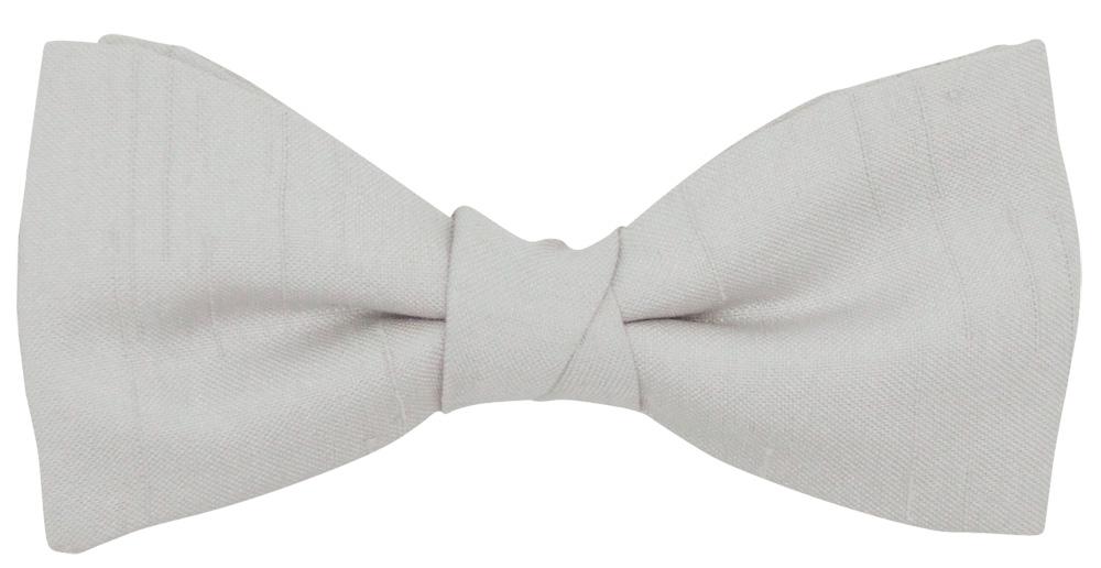 Silver Shantung Boys Bow Tie - Childrenswear