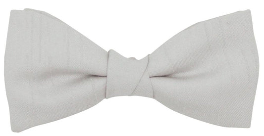 Silver Shantung Boys Bow Tie - Childrenswear