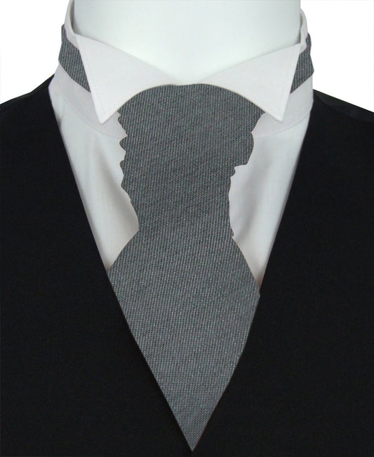 Slate Shantung Pre-Tied Wedding Cravat - Wedding