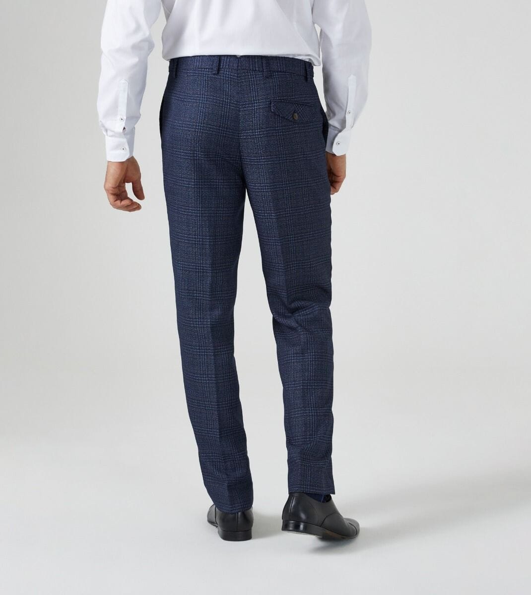 Woolf Blue Check Trousers - Trousers - - THREADPEPPER